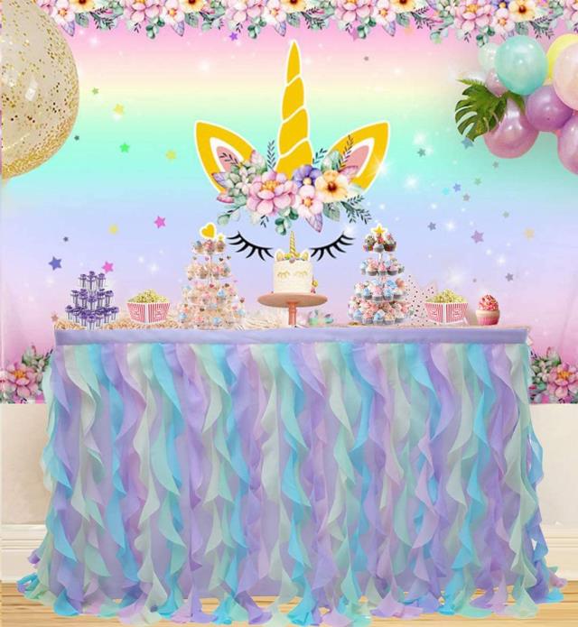 Rental store for TABLE SKIRT, 9 , RAINBOW, UNICORN CURLY in Grand Cayman , Cayman Islands