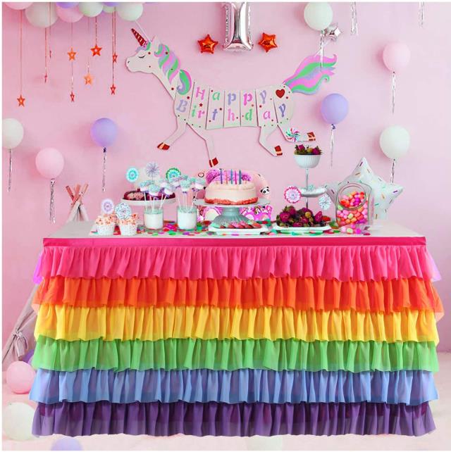 Rental store for TABLE SKIRT, 14 , RAINBOW CHIFFON in Grand Cayman , Cayman Islands