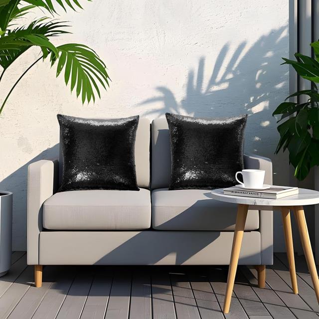 Rental store for COVER, PILLOW, 18 , BLACK, SEQUIN in Grand Cayman , Cayman Islands