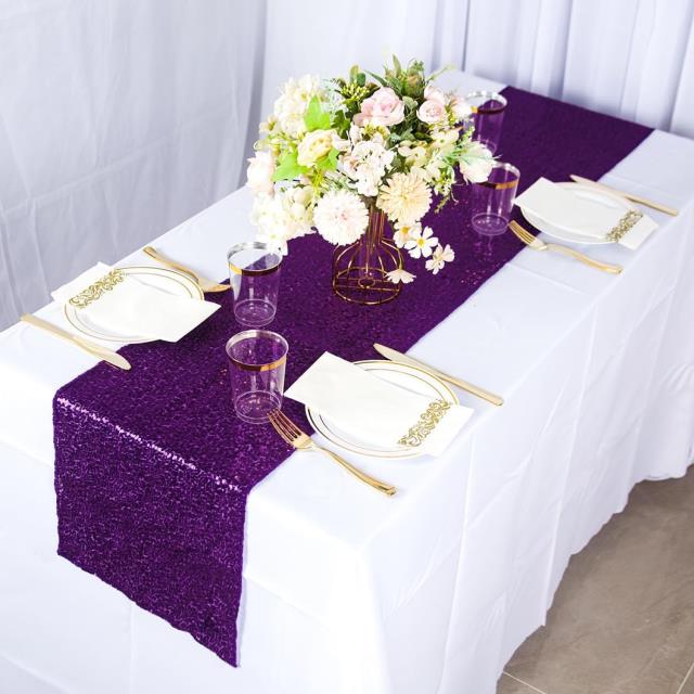 Rental store for TABLE RUNNER, 12 x108 , PURPLE, SEQUIN in Grand Cayman , Cayman Islands