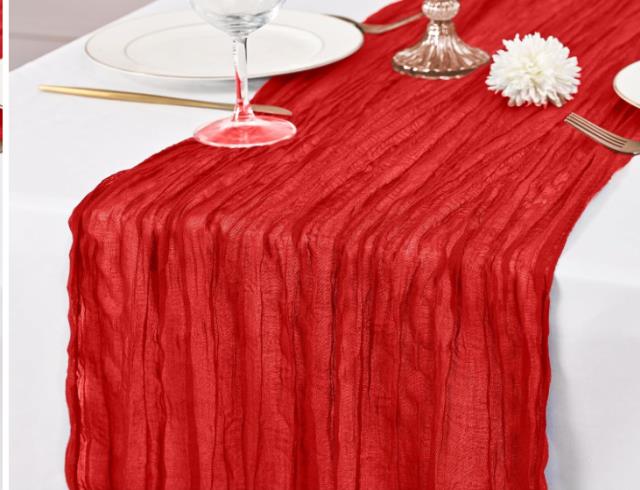 Rental store for TABLE RUNNER,21 x120 , RED,CHEESECLOTH in Grand Cayman , Cayman Islands